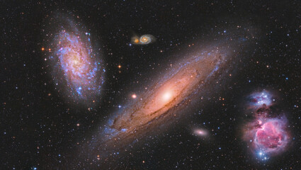 Wall Mural - andromeda galaxy with other galaxies and nebulae in space