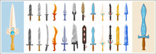 A Collection Of Fantasy Sword And Dagger Weapon Icons