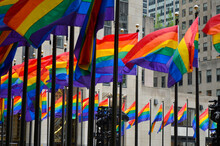 Pride Flags At Rockefeller Center.