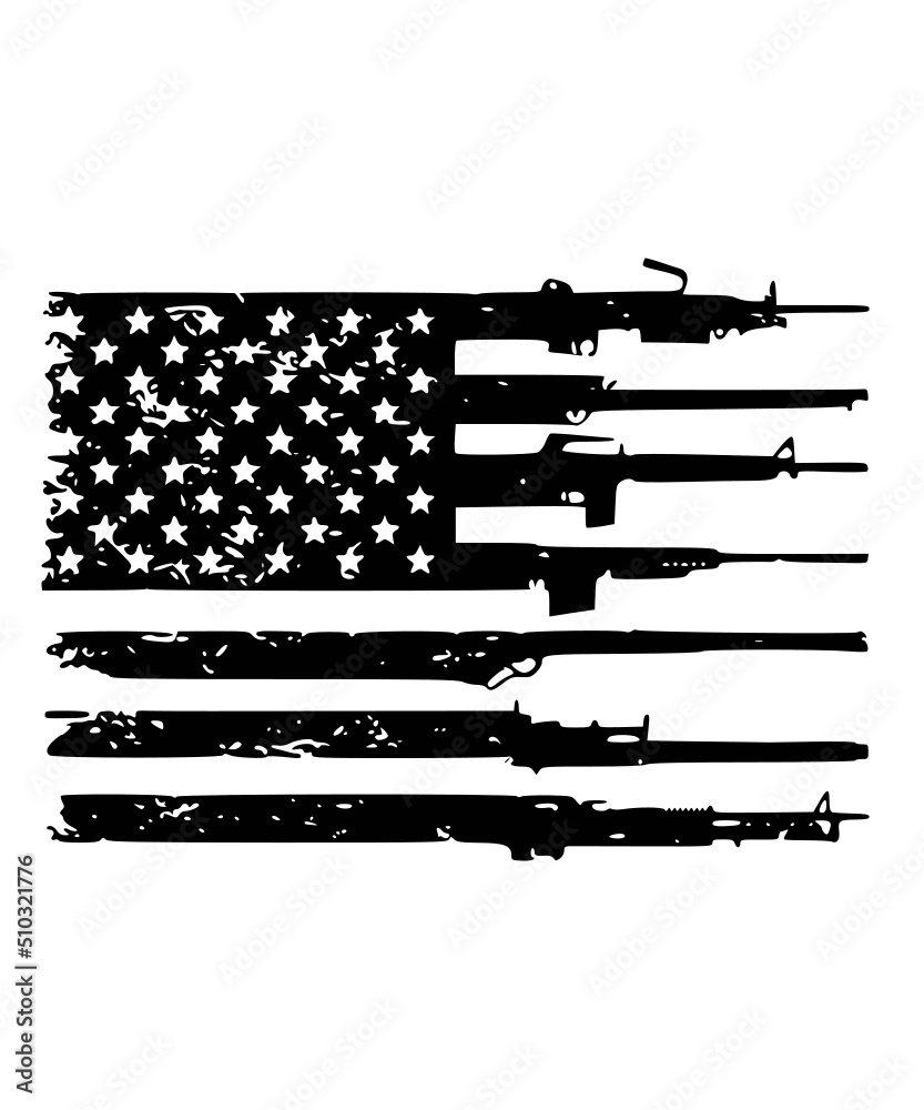 Стоковое векторное изображение «rifle flag svg, gun flag svg, bullet ...