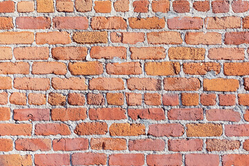 Wall Mural - brick wall of an old american building with original bricks from 19th century