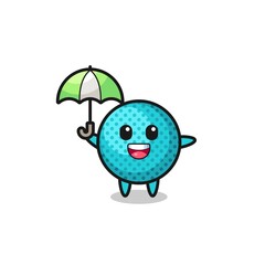 Poster - cute spiky ball illustration holding an umbrella