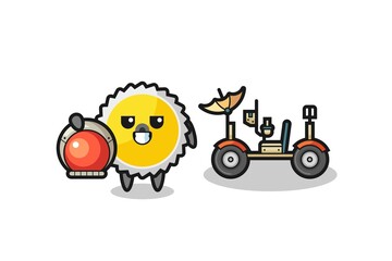 Wall Mural - the cute saw blade as astronaut with a lunar rover