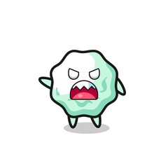 Sticker - cute chewing gum cartoon in a very angry pose