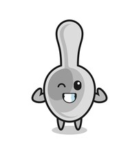 Sticker - the muscular spoon character is posing showing his muscles