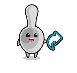 Sticker - cute spoon hold social media share symbol