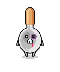 Sticker - injured cooking spoon character with a bruised face