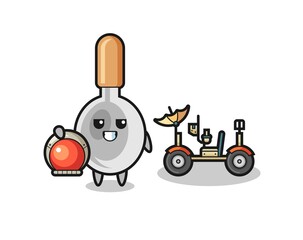 Wall Mural - the cute cooking spoon as astronaut with a lunar rover