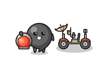 Wall Mural - the cute comma symbol as astronaut with a lunar rover