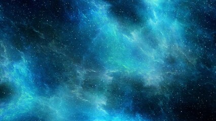 Wall Mural - Flying Through The Stars And Blue Nebula In Space.