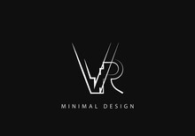 Alphabet Letter VR Logo Design Line Art