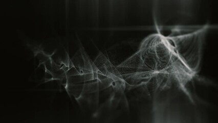 Poster - Futuristic abstract defocused particles wave flowing motion background
