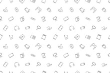 Vector Phone Accessories Pattern. Phone Accessories Seamless Background