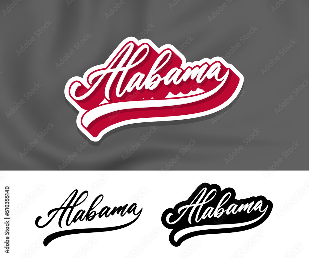 Alabama hand lettering design. Modern calligraphy. Vector illustration ...