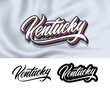Kentucky hand lettering design. Modern calligraphy. Vector illustration. Kentucky text vector. Trendy typography design.