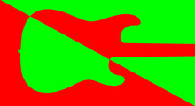 Guitar Silhouette Red Green Split