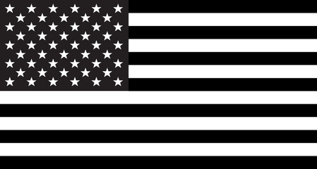 Wall Mural - Stars And Stripes Flag In Black And White