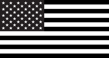 Canvas Print - Stars And Stripes Flag In Black And White