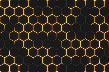 Wall Mural - abstract background of hexagon. 3d rendering.