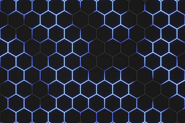 Wall Mural - abstract background of hexagon. 3d rendering.