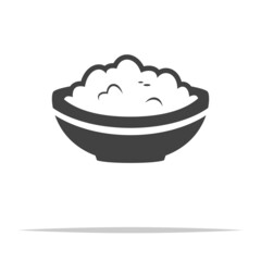 Wall Mural - bowl of rice icon transparent vector isolated