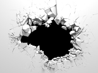 exploding wall with free area on center