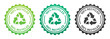 100% Recycled label sustainable. Eco renewable badge vector sign.