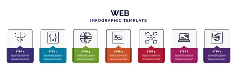 Poster - infographic template with icons and 7 options or steps. infographic for web concept. included darkne