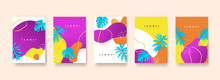 Summer Poster Banner Template For Promotion With Abstract Background
