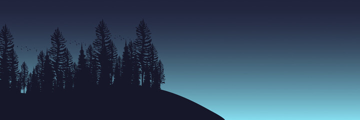 landscape mountain forest silhouette flat design vector illustration good for wallpaper, background, backdrop, banner, tourism, travel, and design template