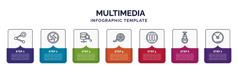 Poster - infographic template with icons and 7 options or steps. infographic for multimedia concept. included