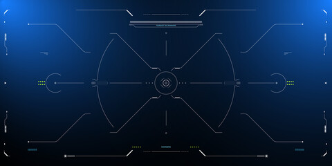 Aufkleber - HUD futuristic virtual reality screen element ui, gui control monitoring for drone, space ship, cockpit, vehicle vector design.