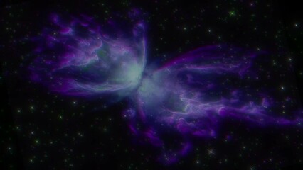 Wall Mural - flying through the stars and blue nebula in space.