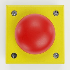 Wall Mural - Realistic 3D Render of Emergency Button