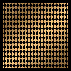 Wall Mural - gold geometric rhombus pattern background. harlequin check wallpaper. classic vintage tile concept. 