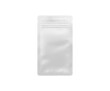 Flat zip pouch top view, white blank, isolated on white
