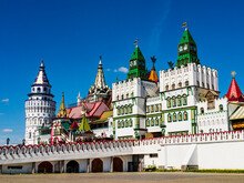 Colored Architectures Of Izmailovsky Kremlin, Famous For Its Souvenirs Market, Moscow, Russia

