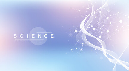 Poster - Abstract structure molecules or atom for science or medical background.