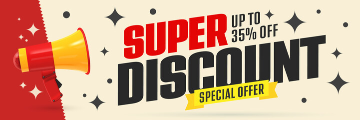 Wall Mural - Super discount special offer promo banner