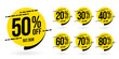 Price discount round yellow sticker collection