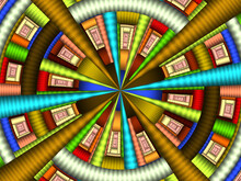 Colorful Target Wheel Flame Fractal