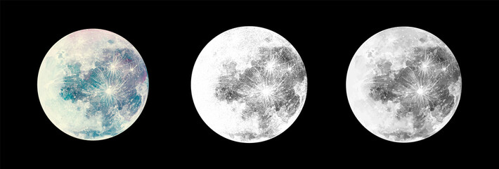 dark night sky with full moon illustration