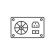 Computer power supply icon. High quality black vector illustration.