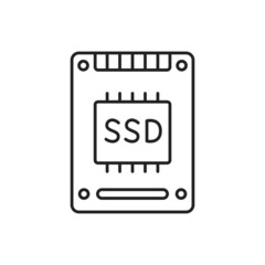 Poster - SSD disk icon. High quality black vector illustration..