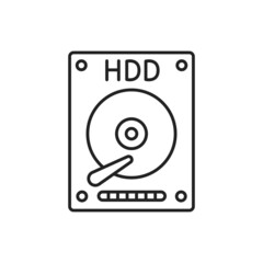 Poster - HDD disk icon. High quality black vector illustration..
