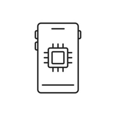 Poster - Mobile processor icon. High quality black vector illustration..