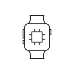 Poster - Smart watch processor icon. High quality black vector illustration..