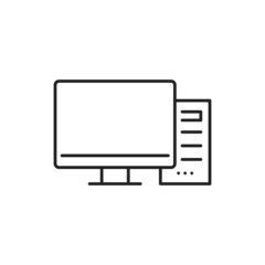 Fototapete - Desktop computer icon. High quality black vector illustration..