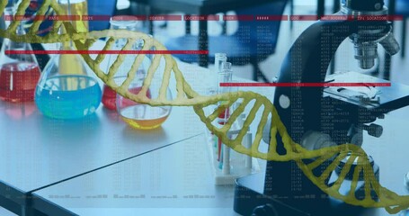 Poster - Animation of dna strand over lab