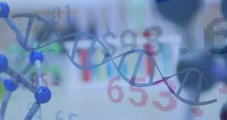 Poster - Animation of dna strand over test tubes